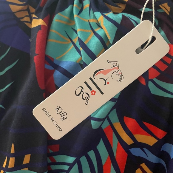 KILIG Women Summer Maxi Dress NWT Floral Halter Beach Hawaiian Dress M - Picture 5 of 5